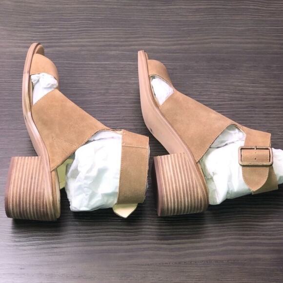 Sole Society Honey Suede Block Heel Sandals High Ankle Strap & Cutout Sz 7M BNIB - Picture 3 of 11